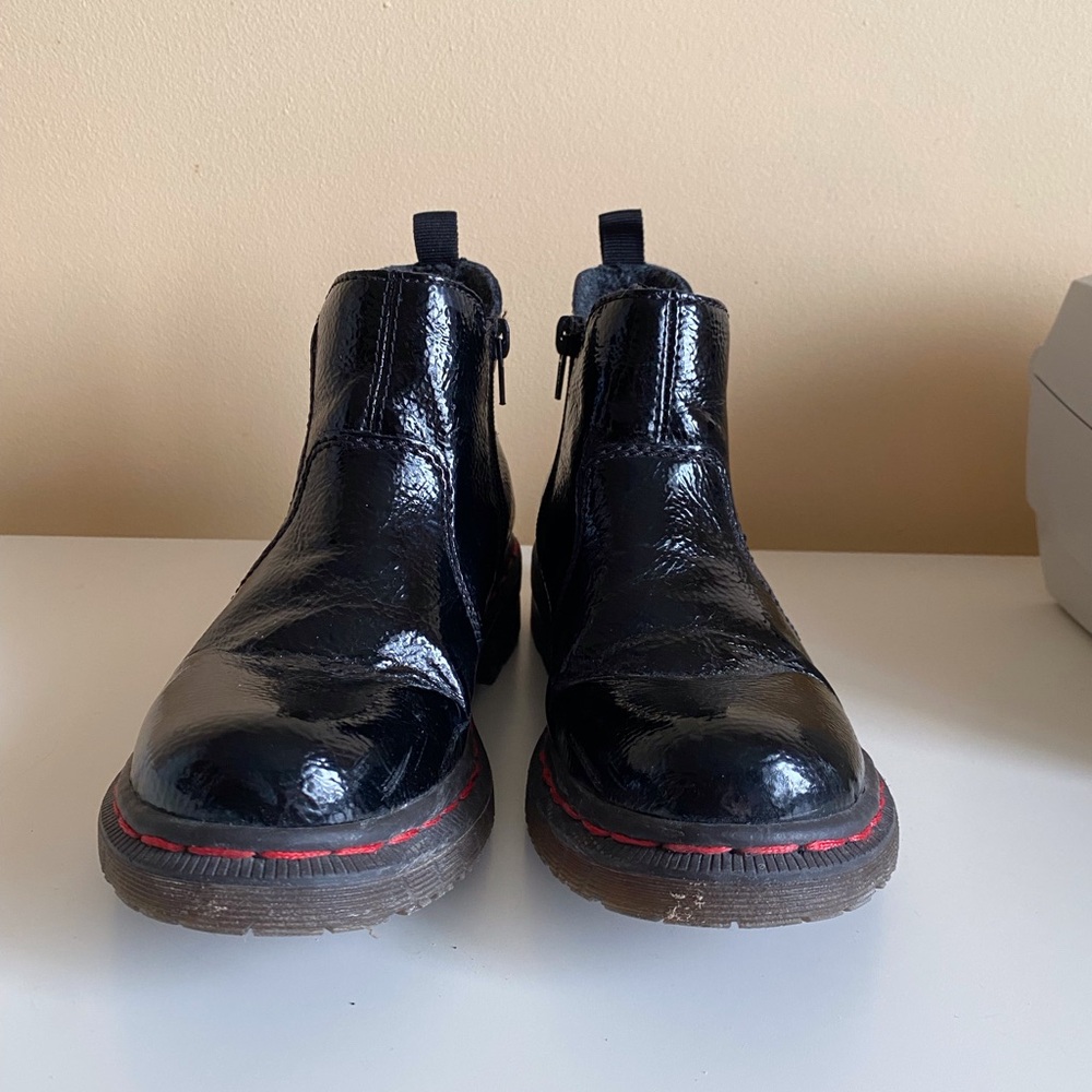 Rieker Chelsea Boots Woman 36 Patent Black Plaid Comfort Classic - Picture 3 of 10